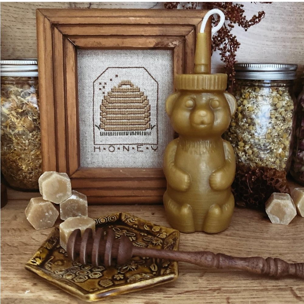 Honey Bear Beeswax Candle